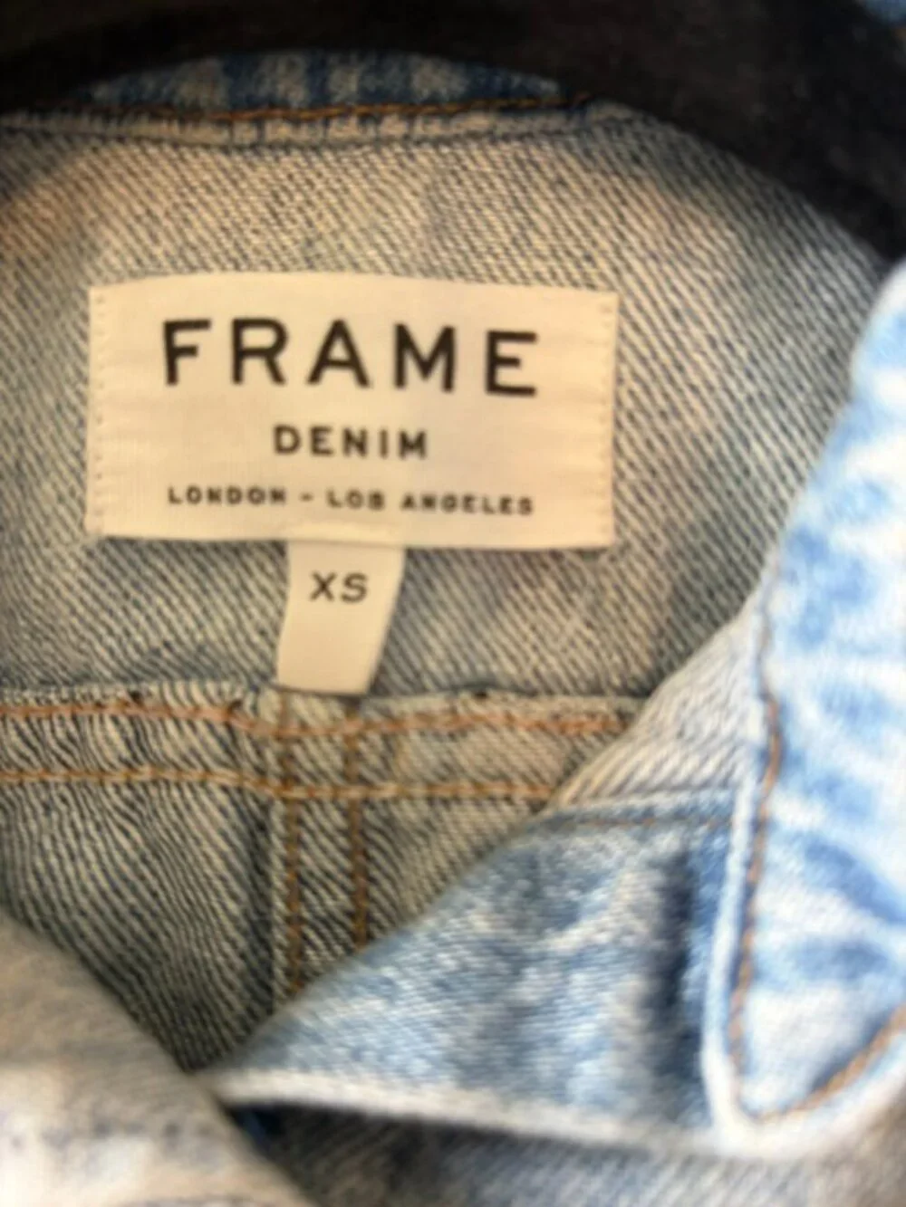 Frame Rangley Denim Beltled Jacket Light Wash Size XS 100% Cotton USA Utility